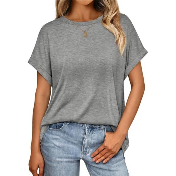 Tops - Womens Summer Tops Outfits Spring Casual Dressy T Shirts Workout Light Grey